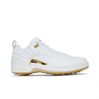 Ανδρικά Παπούτσια Air Jordan 12 Low Golf Άσπρο Χρυσός