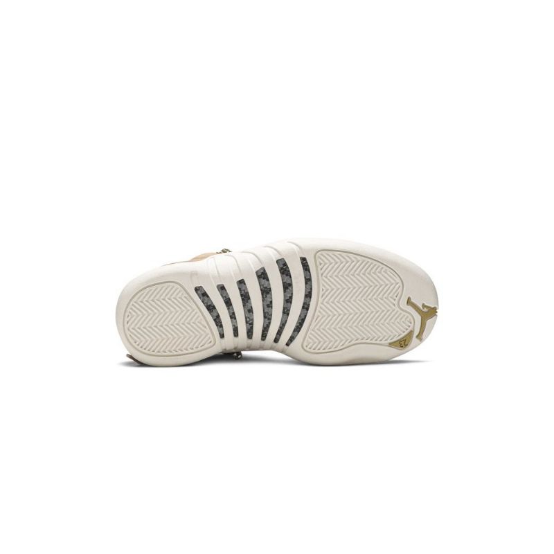 Γυναικεία Παπούτσια Air Jordan 12 Ρετρό Λευκό Καφέ Χρυσό