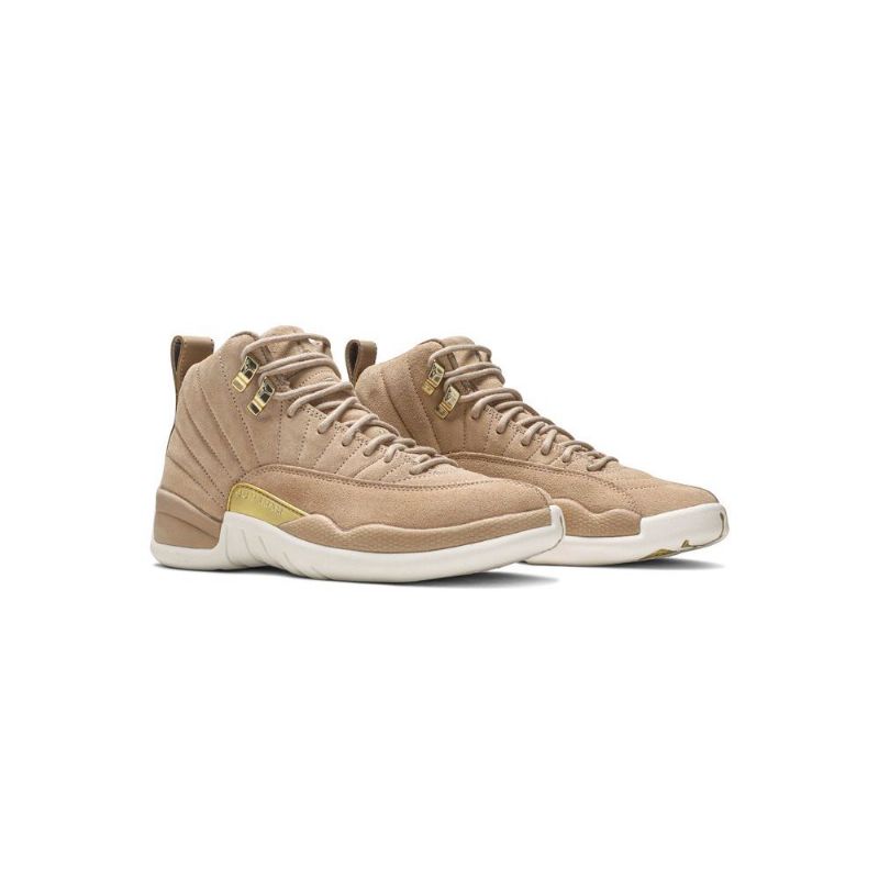 Γυναικεία Παπούτσια Air Jordan 12 Ρετρό Λευκό Καφέ Χρυσό