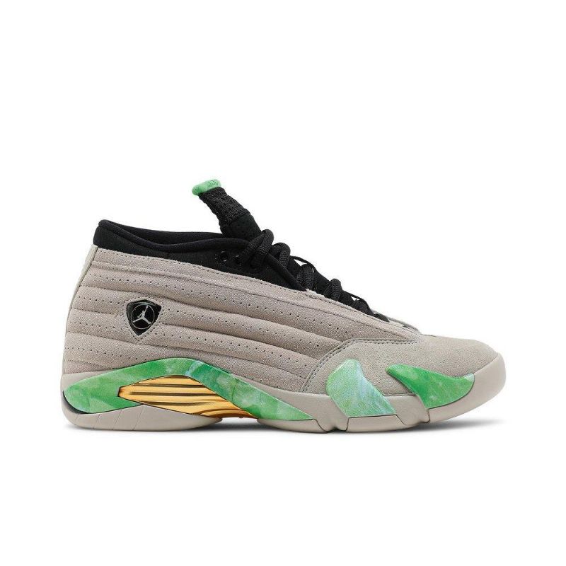 Γυναικεία Παπούτσια Air Jordan 14 Aleali May Retro Low Sp Γκρι Πράσινο Μαύρο Χρυσό