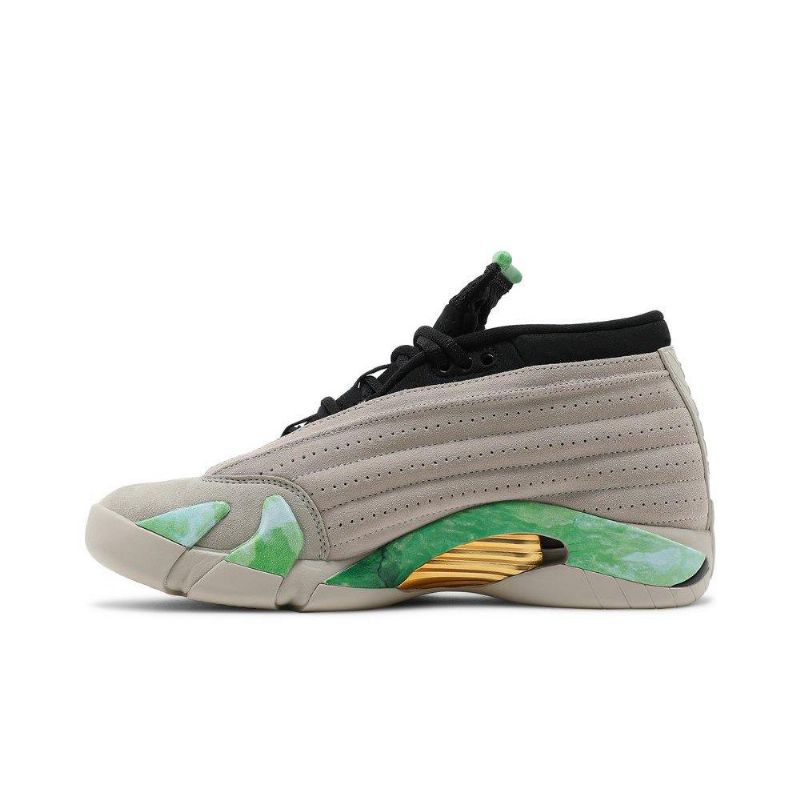 Γυναικεία Παπούτσια Air Jordan 14 Aleali May Retro Low Sp Γκρι Πράσινο Μαύρο Χρυσό
