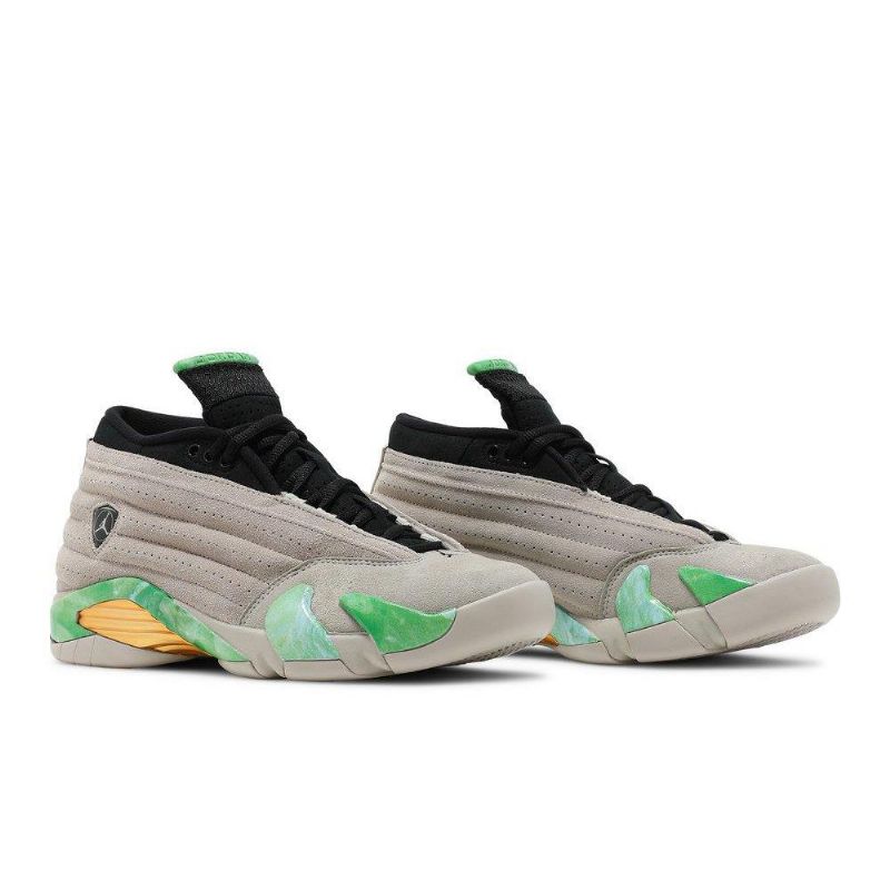 Γυναικεία Παπούτσια Air Jordan 14 Aleali May Retro Low Sp Γκρι Πράσινο Μαύρο Χρυσό