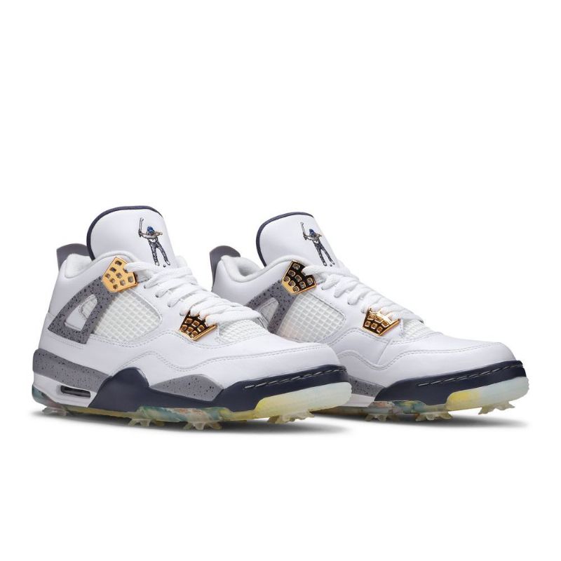 Ανδρικά Παπούτσια Air Jordan 4 Golf Άσπρο Σκούρο Μπλε Γκρί