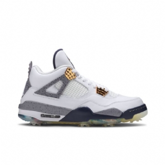 Ανδρικά Παπούτσια Air Jordan 4 Golf Άσπρο Σκούρο Μπλε Γκρί
