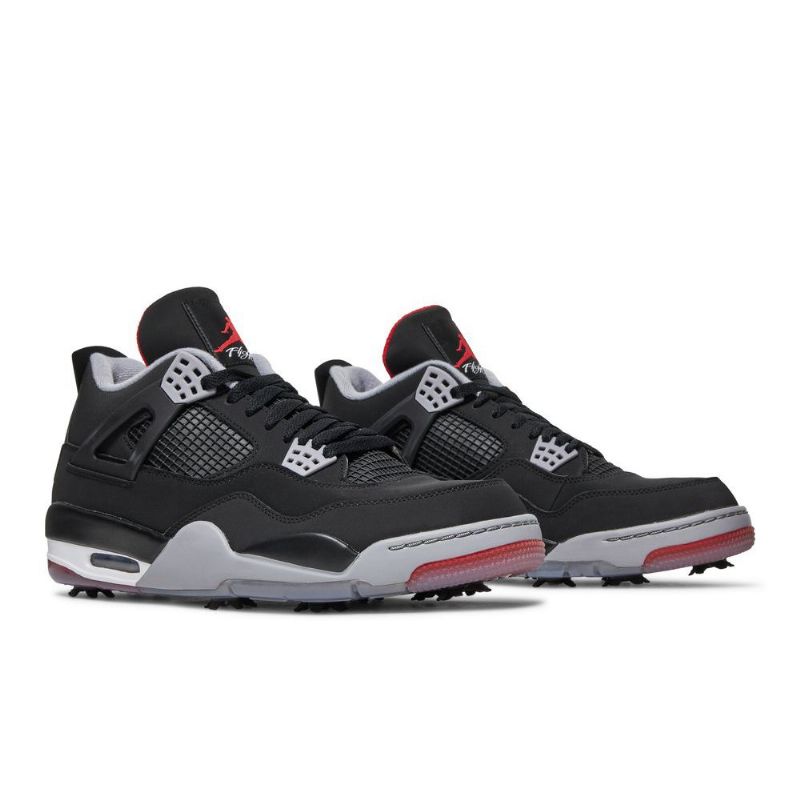 Ανδρικά Παπούτσια Air Jordan 4 Golf Μαύρα Κόκκινα Λευκά Γκρι