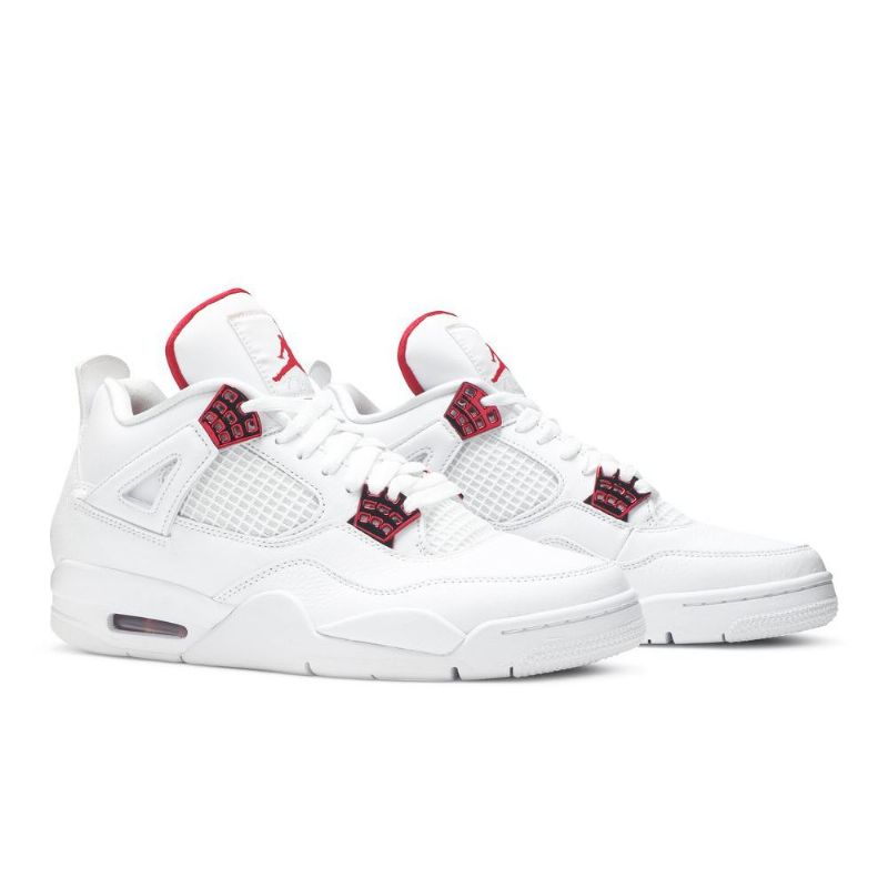 Ανδρικά Παπούτσια Air Jordan 4 Retro Άσπρο Κόκκινος Ασήμι