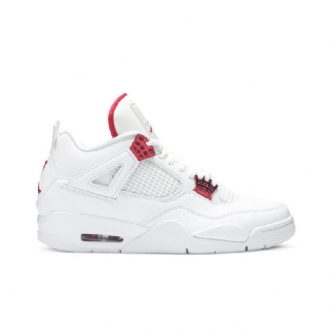 Ανδρικά Παπούτσια Air Jordan 4 Retro Άσπρο Κόκκινος Ασήμι