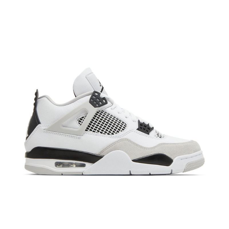 Ανδρικά Παπούτσια Air Jordan 4 Retro Άσπρο Μαύρος Γκρί