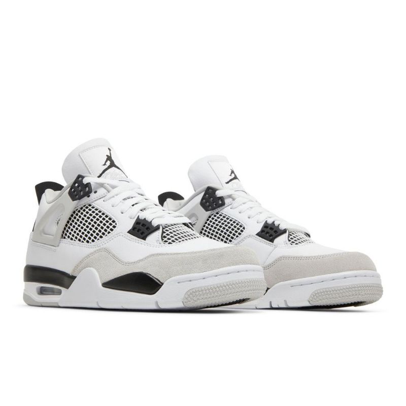 Ανδρικά Παπούτσια Air Jordan 4 Retro Άσπρο Μαύρος Γκρί