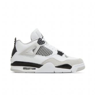 Ανδρικά Παπούτσια Air Jordan 4 Retro Άσπρο Μαύρος Γκρί