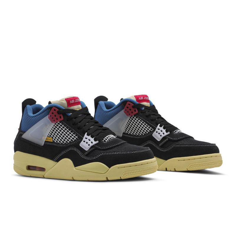 Ανδρικά Παπούτσια Air Jordan 4 Union La Retro Μαύρα Μπλε Γκρι Κόκκινα