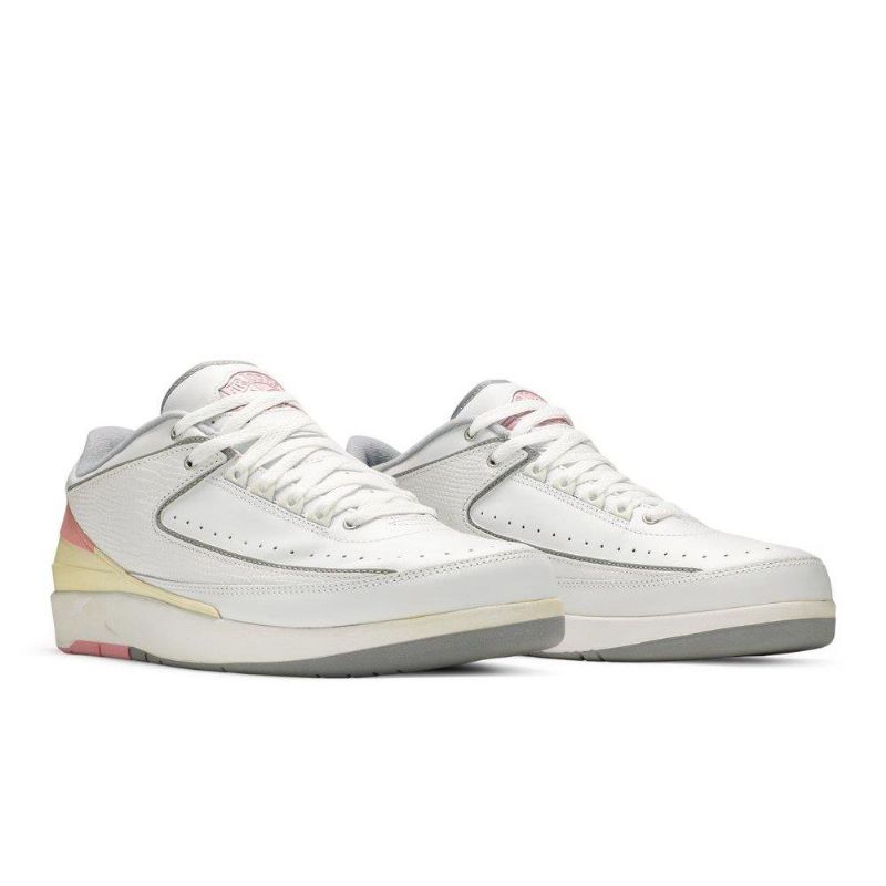 Γυναικεία Παπούτσια Air Jordan 2 Retro Low Άσπρο Κίτρινος Ροζ