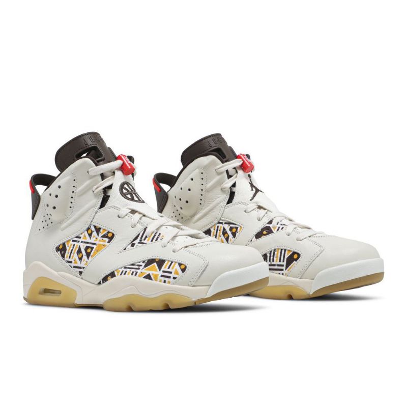 Ανδρικά Παπούτσια Air Jordan 6 Ρετρό Λευκό Καφέ Μαύρα