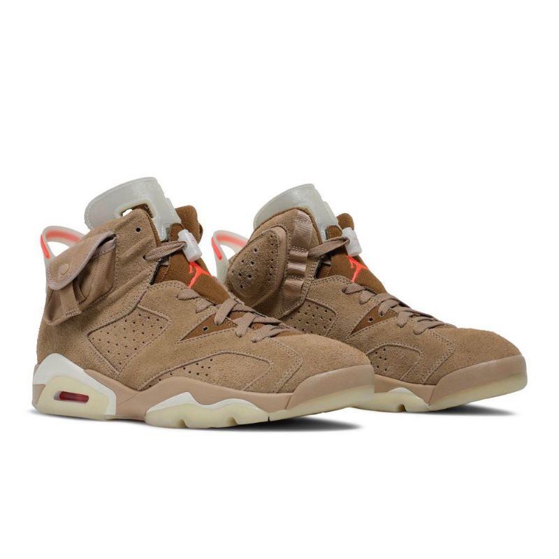 Ανδρικά Παπούτσια Air Jordan 6 Travis Scott Retro Khaki Γκρί Κόκκινος