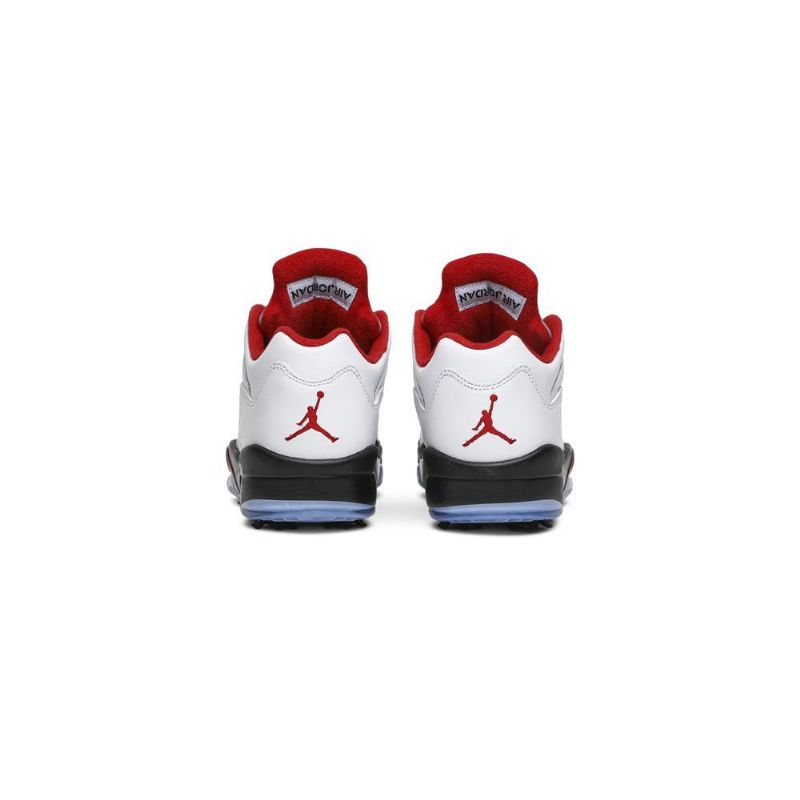 Ανδρικά Παπούτσια Air Jordan 5 Low Golf Λευκό Μαύρο Κόκκινο Ασημί