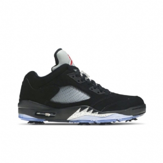 Ανδρικά Παπούτσια Air Jordan 5 Low Golf Μαύρος Ασήμι Κόκκινος