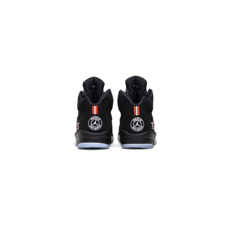 Ανδρικά Παπούτσια Air Jordan 5 Paris Saint-germain Ρετρό Μαύρα Κόκκινα Λευκά