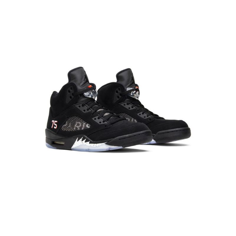 Ανδρικά Παπούτσια Air Jordan 5 Paris Saint-germain Ρετρό Μαύρα Κόκκινα Λευκά