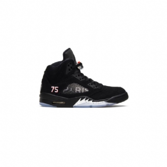 Ανδρικά Παπούτσια Air Jordan 5 Paris Saint-germain Ρετρό Μαύρα Κόκκινα Λευκά