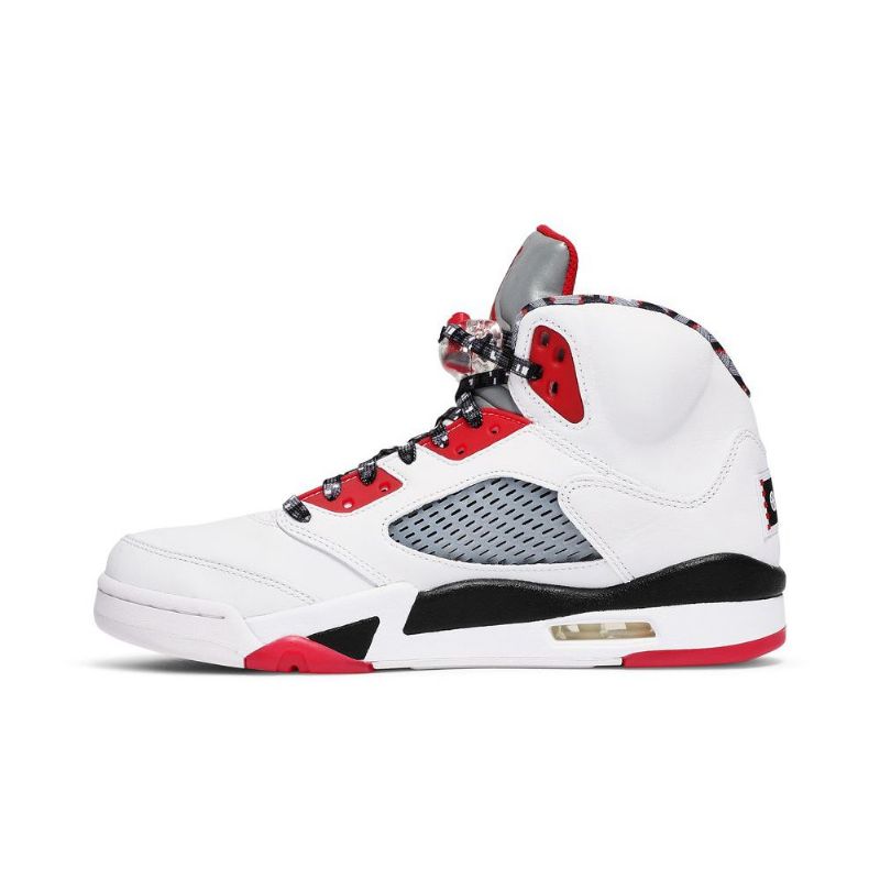 Ανδρικά Παπούτσια Air Jordan 5 Retro Άσπρο Κόκκινος Μαύρος Ασήμι