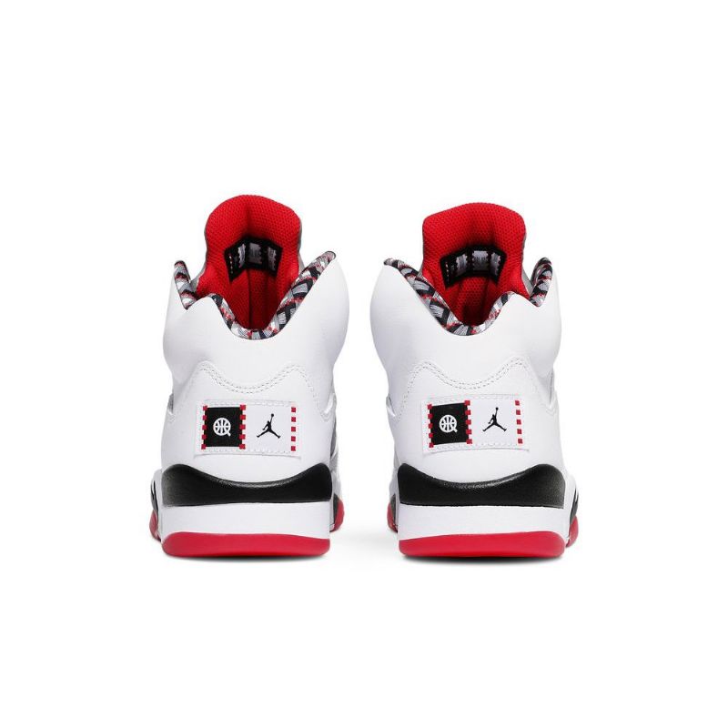 Ανδρικά Παπούτσια Air Jordan 5 Retro Άσπρο Κόκκινος Μαύρος Ασήμι