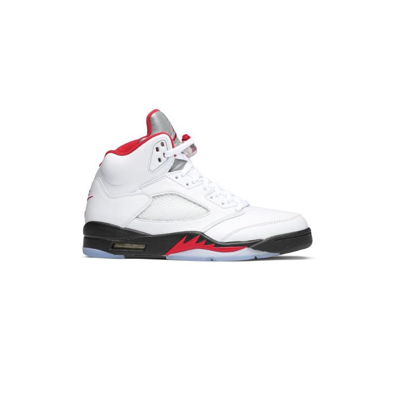 Ανδρικά Παπούτσια Air Jordan 5 Retro Άσπρο Κόκκινος Μαύρος Ασήμι