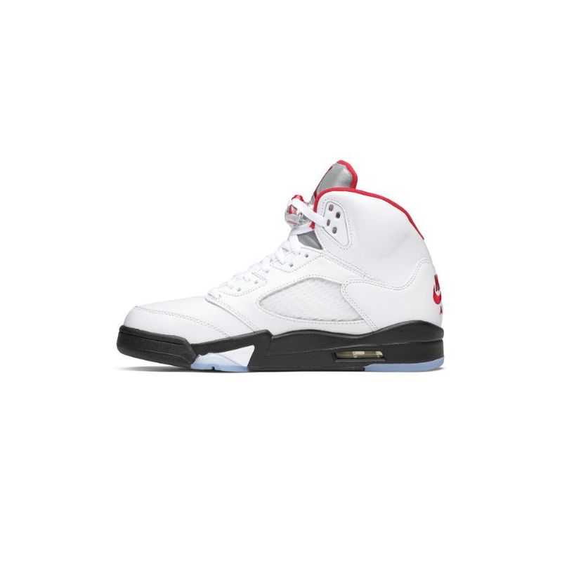 Ανδρικά Παπούτσια Air Jordan 5 Retro Άσπρο Κόκκινος Μαύρος Ασήμι
