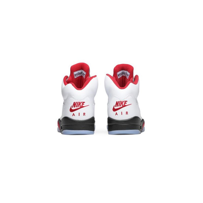 Ανδρικά Παπούτσια Air Jordan 5 Retro Άσπρο Κόκκινος Μαύρος Ασήμι