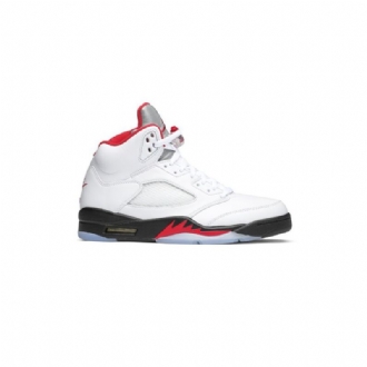 Ανδρικά Παπούτσια Air Jordan 5 Retro Άσπρο Κόκκινος Μαύρος Ασήμι