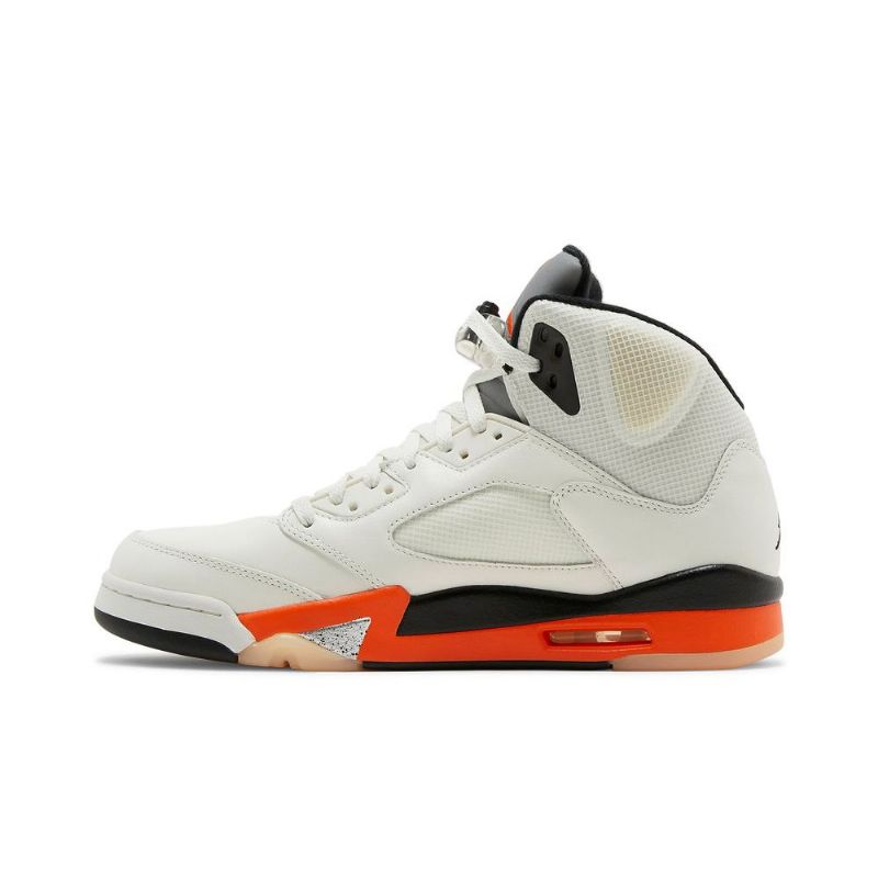 Ανδρικά Παπούτσια Air Jordan 5 Retro Άσπρο Πορτοκάλι Ασήμι Μαύρος