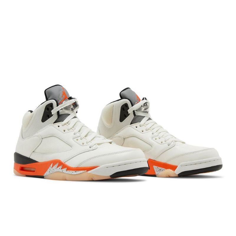 Ανδρικά Παπούτσια Air Jordan 5 Retro Άσπρο Πορτοκάλι Ασήμι Μαύρος