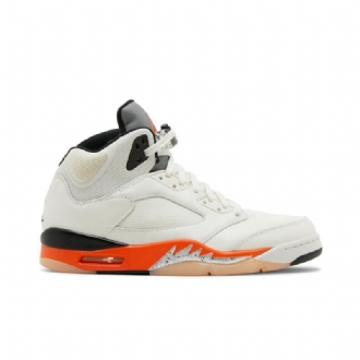 Ανδρικά Παπούτσια Air Jordan 5 Retro Άσπρο Πορτοκάλι Ασήμι Μαύρος