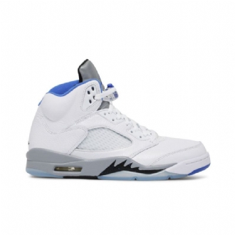 Ανδρικά Παπούτσια Air Jordan 5 Ρετρό Λευκό Γκρι Μπλε