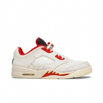 Ανδρικά Παπούτσια Air Jordan 5 Retro Low Άσπρο Κόκκινος Μαύρος