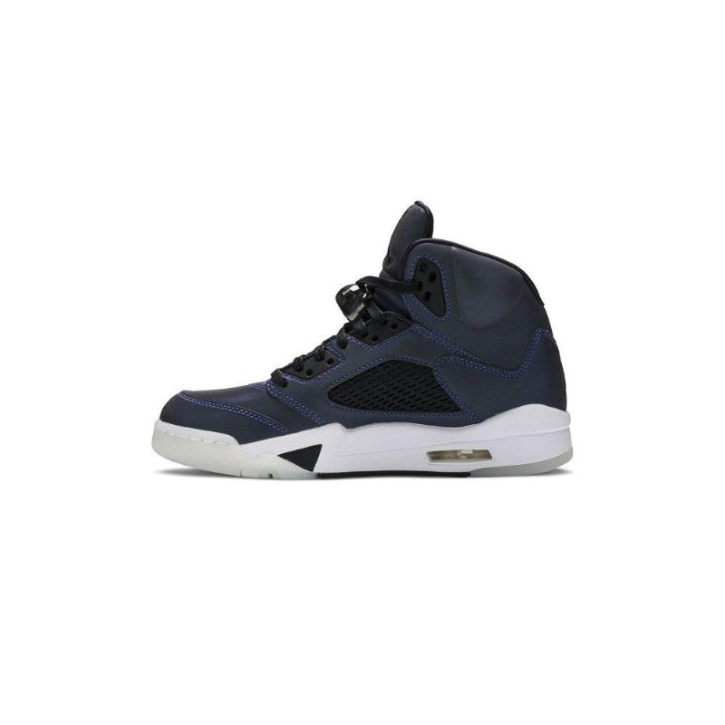 Γυναικεία Παπούτσια Air Jordan 5 Retro Γκρί Μαύρος Σκούρο Μπλε