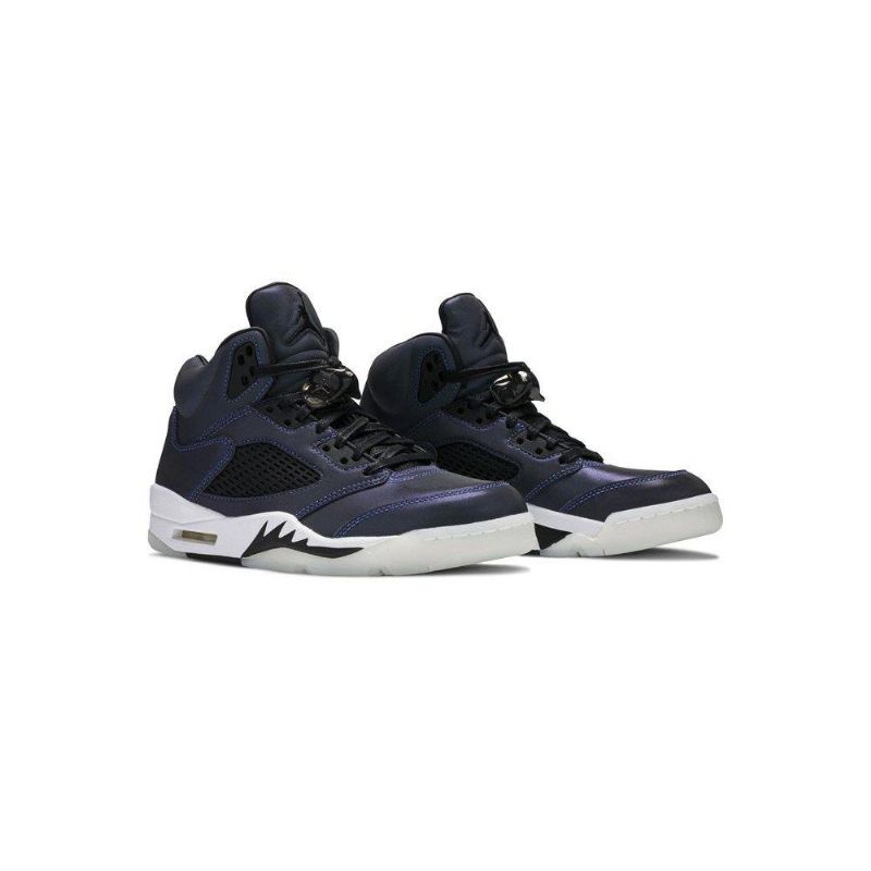 Γυναικεία Παπούτσια Air Jordan 5 Retro Γκρί Μαύρος Σκούρο Μπλε