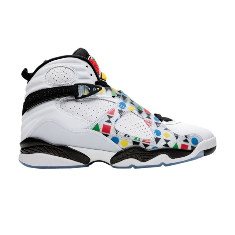 Ανδρικά Παπούτσια Air Jordan 8 Ρετρό Λευκά Μαύρα Πολύχρωμα