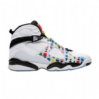 Ανδρικά Παπούτσια Air Jordan 8 Ρετρό Λευκά Μαύρα Πολύχρωμα