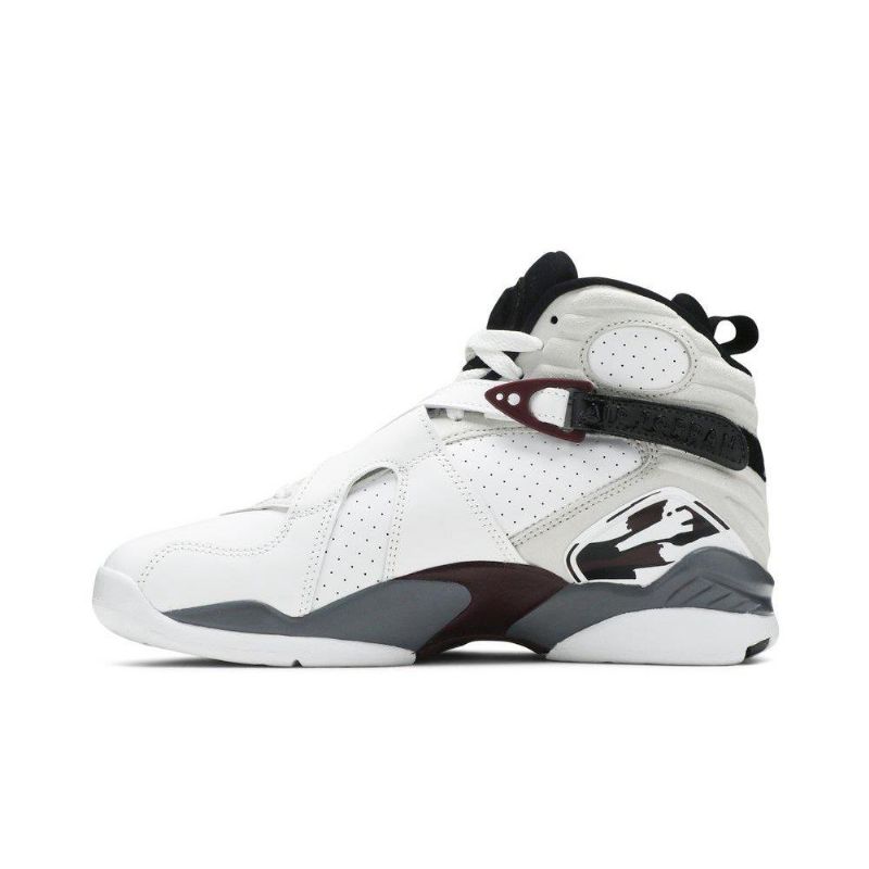 Γυναικεία Παπούτσια Air Jordan 8 Retro Άσπρο Μαύρος Γκρί Bordeaux