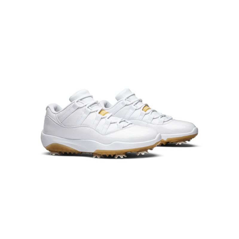 Ανδρικά Παπούτσια Air Jordan 11 Low Golf Άσπρο Χρυσός