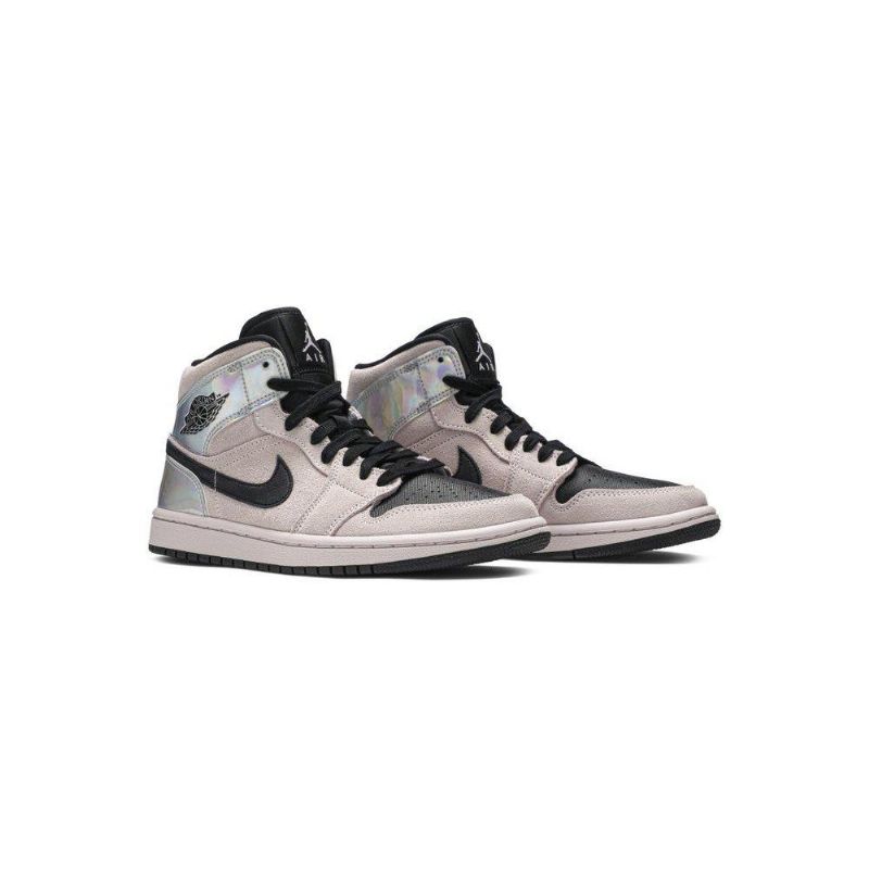 Air Jordan 1 Mid Ροζ Μαύρα Πολύχρωμα Γυναικεία Παπούτσια