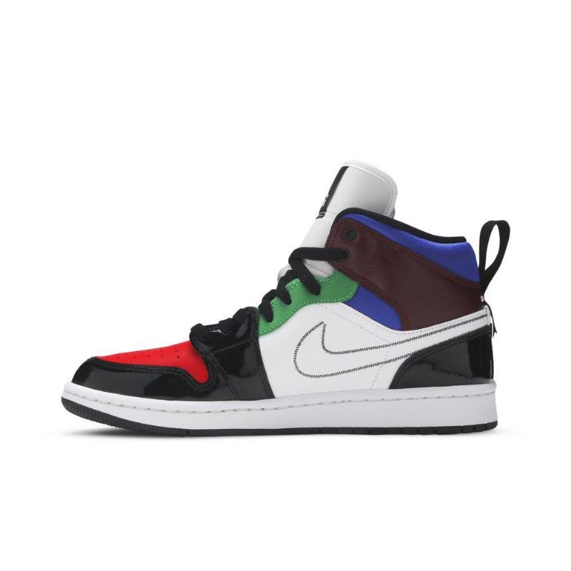 Air Jordan 1 Mid Se Μαύρα Λευκά Πολύχρωμα Γυναικεία Παπούτσια