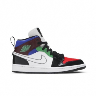 Air Jordan 1 Mid Se Μαύρα Λευκά Πολύχρωμα Γυναικεία Παπούτσια
