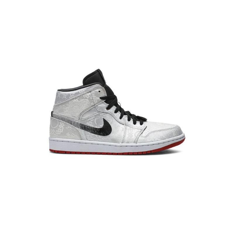Ανδρικά Παπούτσια Air Jordan 1 Clot Mid Άσπρο Μαύρα Κόκκινα