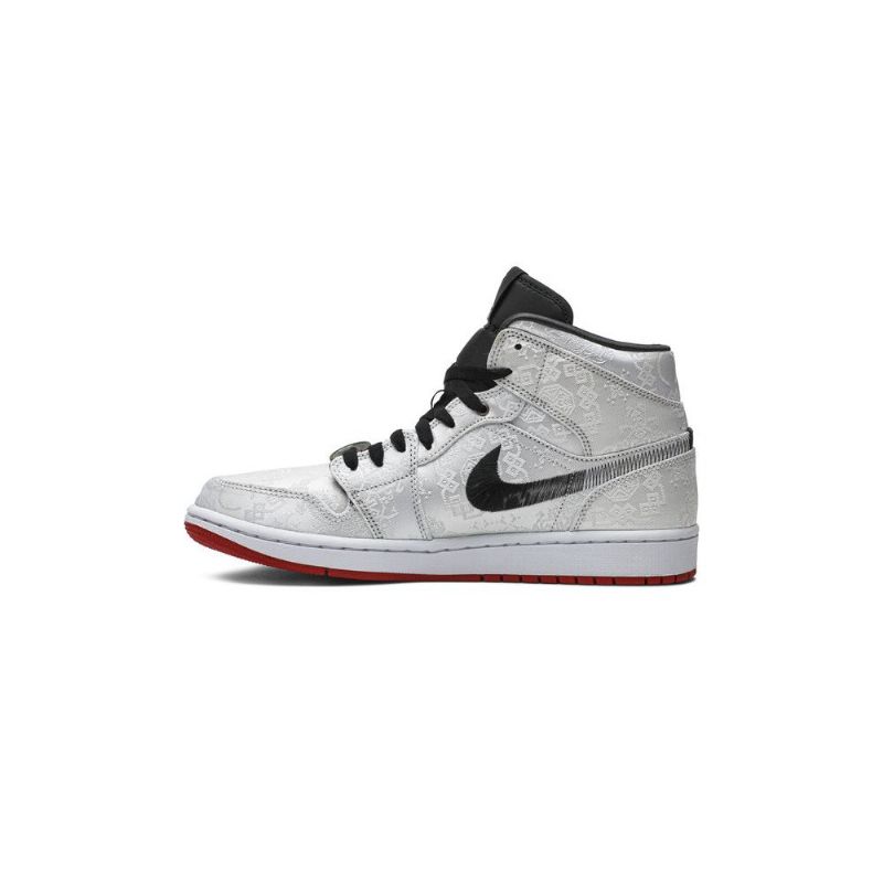 Ανδρικά Παπούτσια Air Jordan 1 Clot Mid Άσπρο Μαύρα Κόκκινα