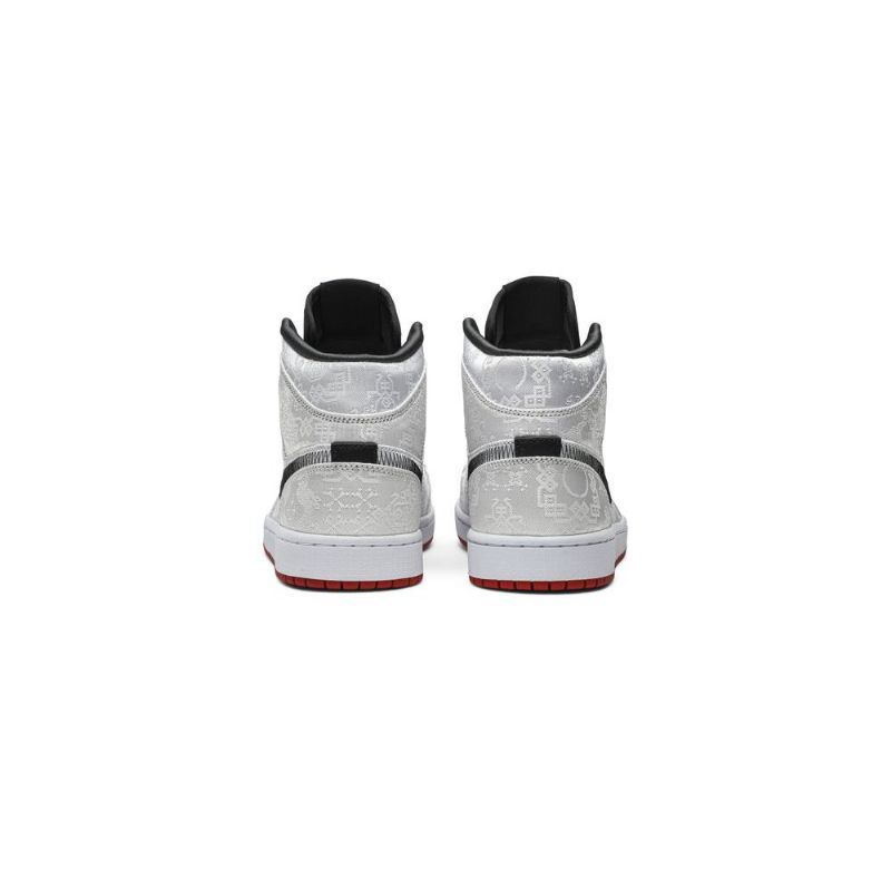 Ανδρικά Παπούτσια Air Jordan 1 Clot Mid Άσπρο Μαύρα Κόκκινα