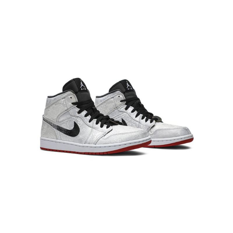 Ανδρικά Παπούτσια Air Jordan 1 Clot Mid Άσπρο Μαύρα Κόκκινα