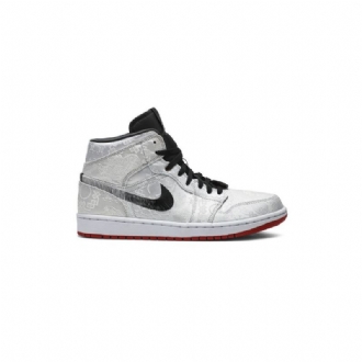 Ανδρικά Παπούτσια Air Jordan 1 Clot Mid Άσπρο Μαύρα Κόκκινα