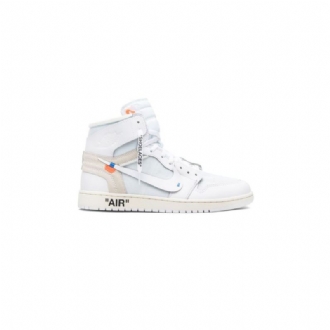 Ανδρικά Παπούτσια Air Jordan 1 Εκρού Ρετρό Ψηλά Και Λευκά