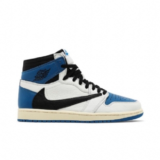 Ανδρικά Παπούτσια Air Jordan 1 Fragment Design Travis Scott Retro High Άσπρο Μαύρος Μπλε